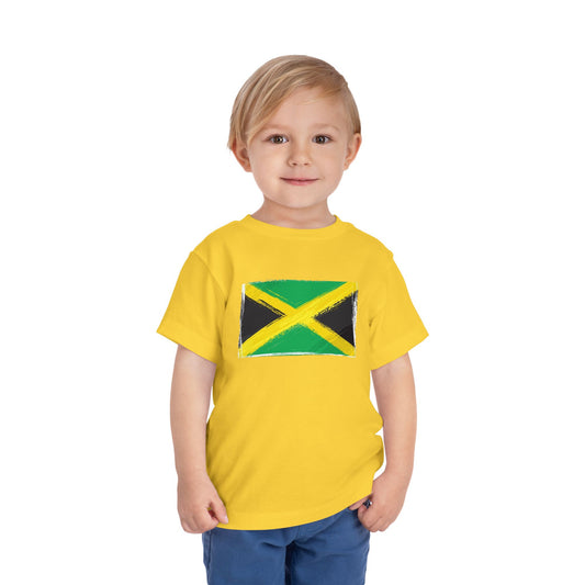 Jamaican Flag Toddler Short Sleeve Tee - Fun & Colorful Kids Shirt