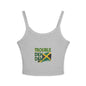 Jamaican Vibes Spaghetti Strap Tank Top - "Trouble Deh Deh" Design