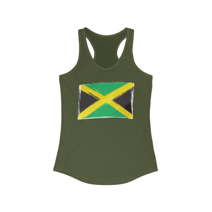 Jamaican Flag Women's Racerback Tank - Perfect for Summer & Celebrations