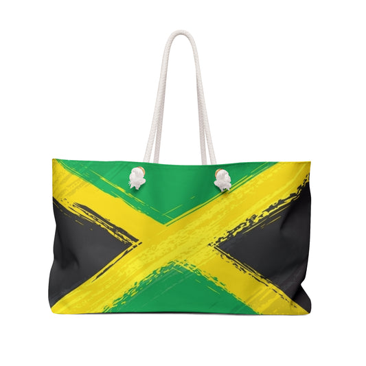 Vibrant Jamaican Flag Weekender Bag - Perfect for Travel & Beach Getaways