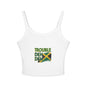 Jamaican Vibes Spaghetti Strap Tank Top - "Trouble Deh Deh" Design